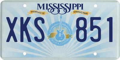 MS license plate XKS851