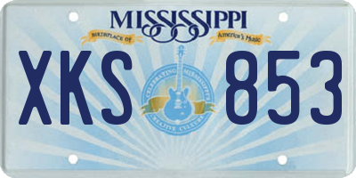 MS license plate XKS853