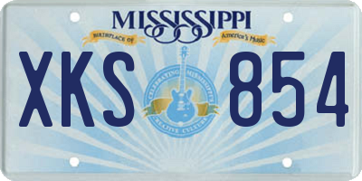 MS license plate XKS854