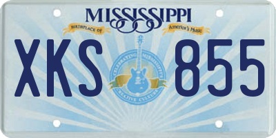 MS license plate XKS855