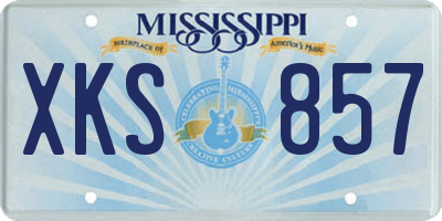 MS license plate XKS857