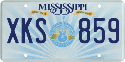 MS license plate XKS859