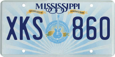 MS license plate XKS860