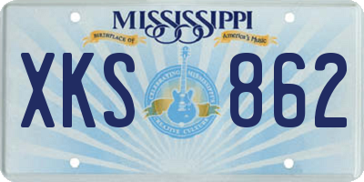 MS license plate XKS862