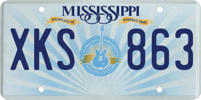 MS license plate XKS863