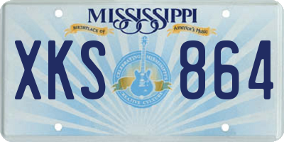 MS license plate XKS864