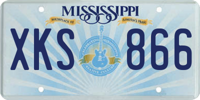 MS license plate XKS866