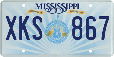 MS license plate XKS867