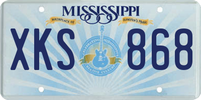 MS license plate XKS868