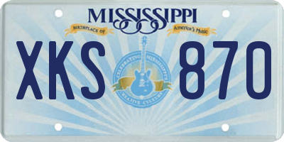 MS license plate XKS870