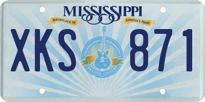 MS license plate XKS871
