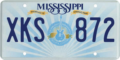 MS license plate XKS872