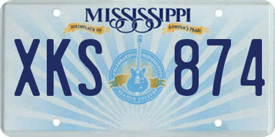 MS license plate XKS874