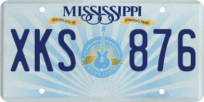 MS license plate XKS876