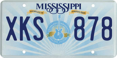 MS license plate XKS878