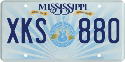 MS license plate XKS880