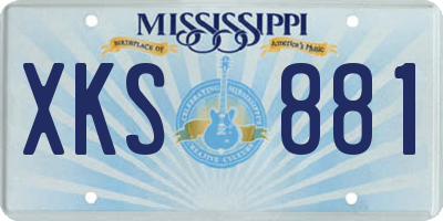 MS license plate XKS881