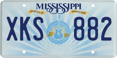 MS license plate XKS882