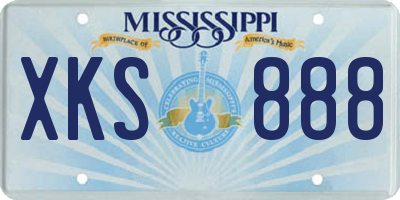MS license plate XKS888