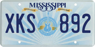 MS license plate XKS892