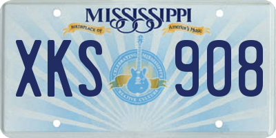 MS license plate XKS908