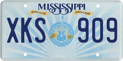 MS license plate XKS909
