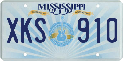 MS license plate XKS910