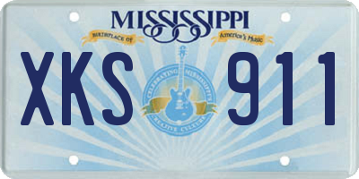 MS license plate XKS911