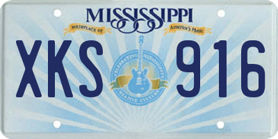 MS license plate XKS916