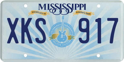 MS license plate XKS917