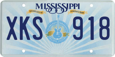 MS license plate XKS918