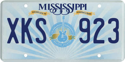 MS license plate XKS923