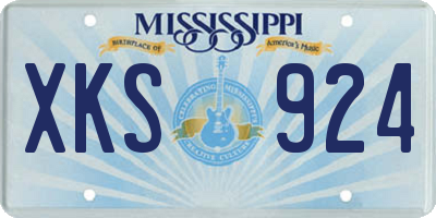 MS license plate XKS924