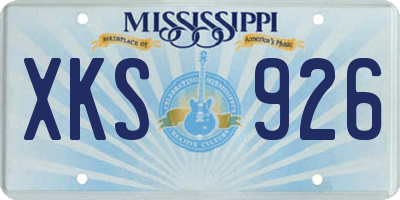 MS license plate XKS926