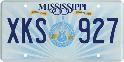MS license plate XKS927