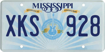 MS license plate XKS928