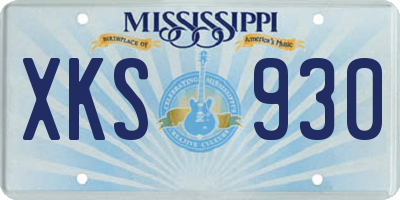 MS license plate XKS930