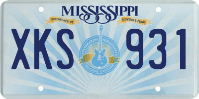 MS license plate XKS931