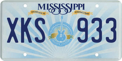 MS license plate XKS933