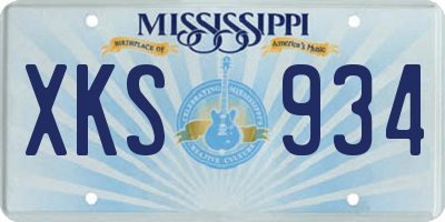 MS license plate XKS934