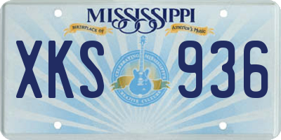 MS license plate XKS936