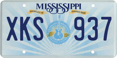 MS license plate XKS937