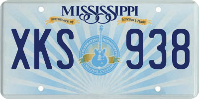 MS license plate XKS938