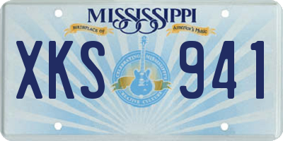 MS license plate XKS941