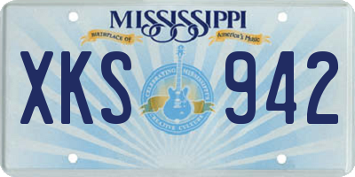 MS license plate XKS942