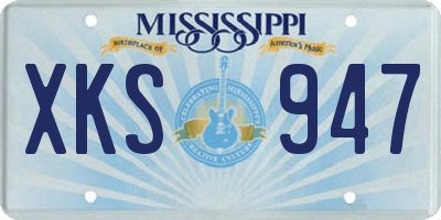 MS license plate XKS947