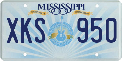 MS license plate XKS950