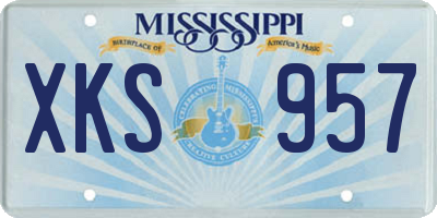 MS license plate XKS957