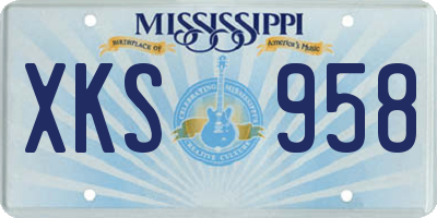 MS license plate XKS958