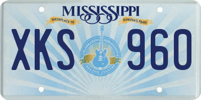 MS license plate XKS960